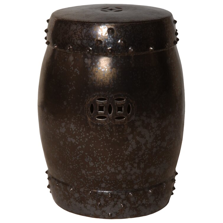 Black ceramic store garden stool